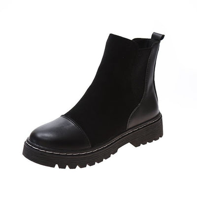 Bottes Martin Courtes Montrant Les Pieds Style Britannique Pour Femme