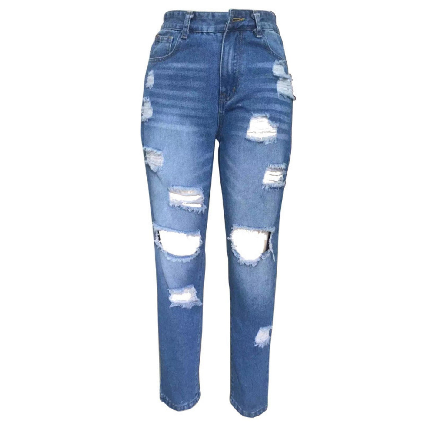 Jean coupe slim déchiré pour femme